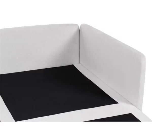 Sofá de canto modular 3 lugares em tecido cinzento claro à direita EGERIS