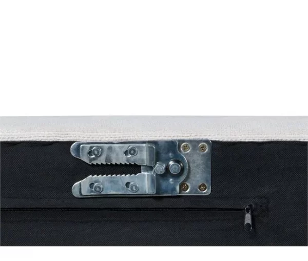 Sofá de canto modular 3 lugares em tecido cinzento claro à direita EGERIS