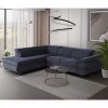 Sofá de canto OMEGA com cama cor antracite esquerda 4 lugares antracite