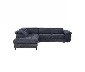 Sofá de canto OMEGA com cama cor antracite esquerda 4 lugares antracite