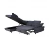 Sofá de canto OMEGA com cama cor antracite esquerda 4 lugares antracite