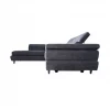 Sofá de canto OMEGA com cama cor antracite esquerda 4 lugares antracite
