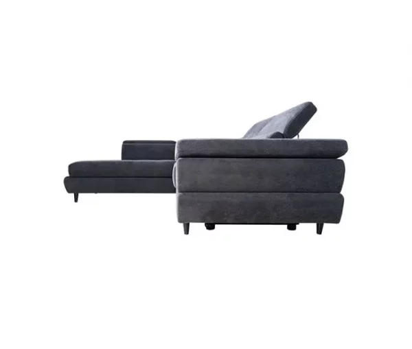 Sofá de canto OMEGA com cama cor antracite esquerda 4 lugares antracite