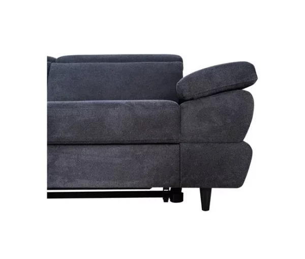 Sofá de canto OMEGA com cama cor antracite esquerda 4 lugares antracite