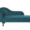 Chaiselongue NIMES samt, blaugrün, linksseitig CH