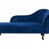 Chaiselongue NIMES Samtstoff blau rechts CH