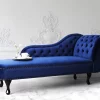 Chaiselongue NIMES Samtstoff blau rechts CH