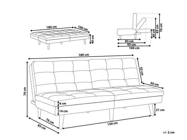 Schlafsofa RONNE, Hellgrau CH