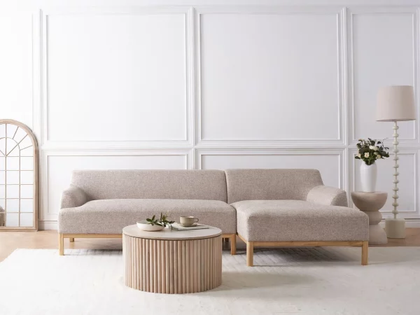 Left Corner Sofa Light Brown SOSJO