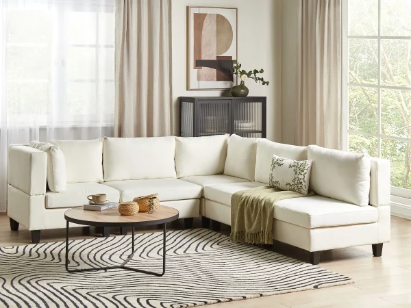 5-Seater Modular Corner Sofa UNSTAD White DEF