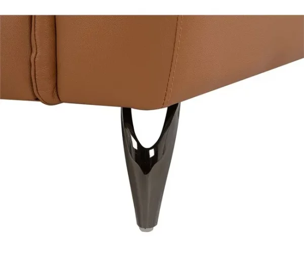 Conjunto de sofás reclináveis de 4 lugares em pele castanha dourada NARWIK