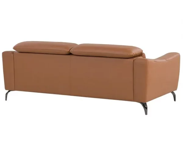 Conjunto de sofás reclináveis de 4 lugares em pele castanha dourada NARWIK