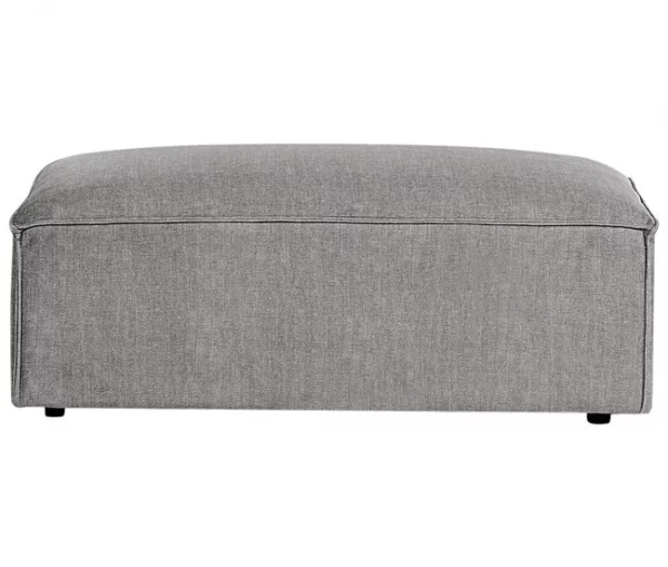Sofá modular 3 lugares com repousa-pés em tecido cinzento HELLNAR