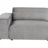 Sofá modular 3 lugares com repousa-pés em tecido cinzento HELLNAR