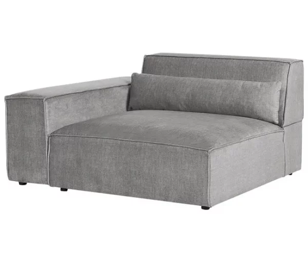 Sofá modular 3 lugares com repousa-pés em tecido cinzento HELLNAR