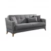Sofá cama Dfranzo, sofá cama de 3 lugares com arrumação linear com 3 almofadas incluídas, sofá da sala estofado em tecido com abertura click-clac, 207x82xh92 cm, Cinza