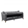 Sofá cama Dfranzo, sofá cama de 3 lugares com arrumação linear com 3 almofadas incluídas, sofá da sala estofado em tecido com abertura click-clac, 207x82xh92 cm, Cinza