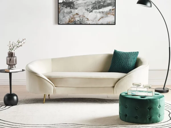 Velvet Sofa SAVAR Beige DEF