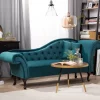Chaiselongue LATTES rechtsseitig blau Samtstoff CH_