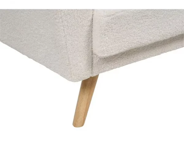 Sofá-cama 3 lugares em tecido bouclé branco FLORLI