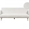 Sofá-cama 3 lugares em tecido bouclé branco FLORLI