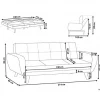 Sofá-cama 3 lugares em tecido bouclé branco FLORLI