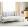 Sofá-cama 3 lugares em tecido bouclé branco FLORLI