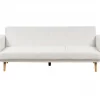 Sofá-cama 3 lugares em tecido bouclé branco FLORLI