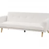 Sofá-cama 3 lugares em tecido bouclé branco FLORLI
