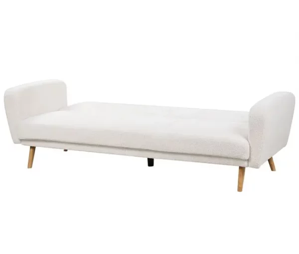 Sofá-cama 3 lugares em tecido bouclé branco FLORLI