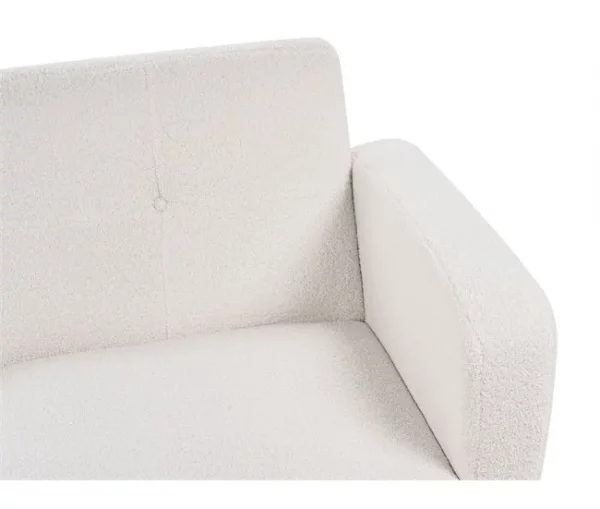 Sofá-cama 3 lugares em tecido bouclé branco FLORLI