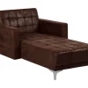 Chaiselongue ABERDEEN Lederoptik Old Style Braun CH