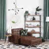 Chaiselongue ABERDEEN Lederoptik Old Style Braun CH