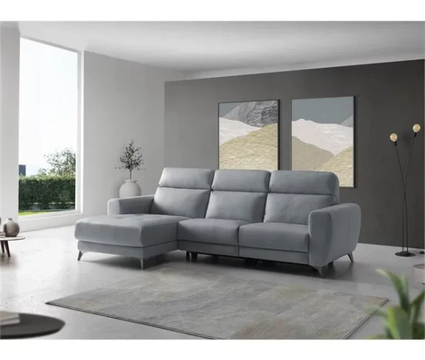 Chaise longue relax elétrica SALMA esquerda 4 lugares cinza