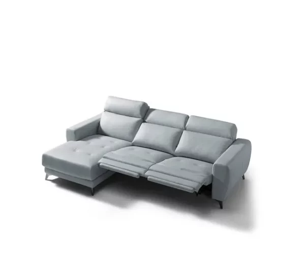 Chaise longue relax elétrica SALMA esquerda 4 lugares cinza