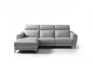 Chaise longue relax elétrica SALMA esquerda 4 lugares cinza