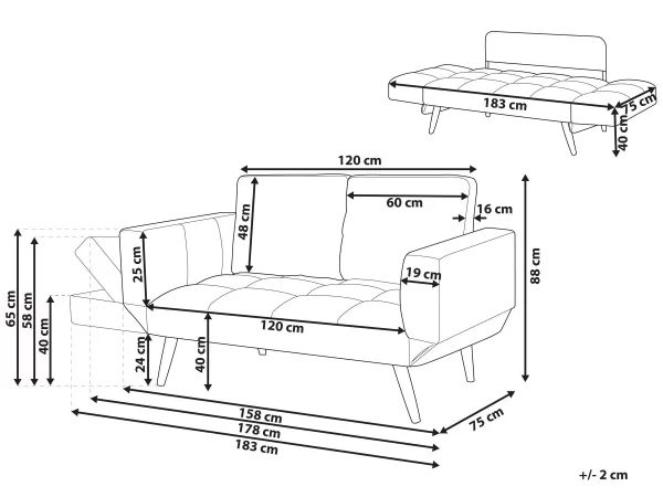 Sofa, BREKKE, schwarz CH