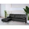 Pack Sofá Chaise Longue + Mesa de Cristal Temperado + 6 Cadeiras