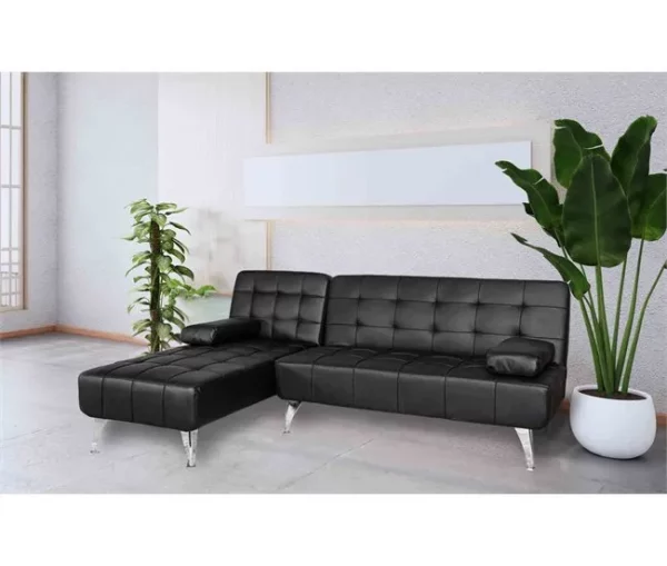 Pack Sofá Chaise Longue + Mesa de Cristal Temperado + 6 Cadeiras