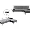 Pack Sofá Chaise Longue + Mesa de Cristal Temperado + 6 Cadeiras