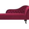 Chaiselongue NIMES recht Samtstoff burgunderrot CH_