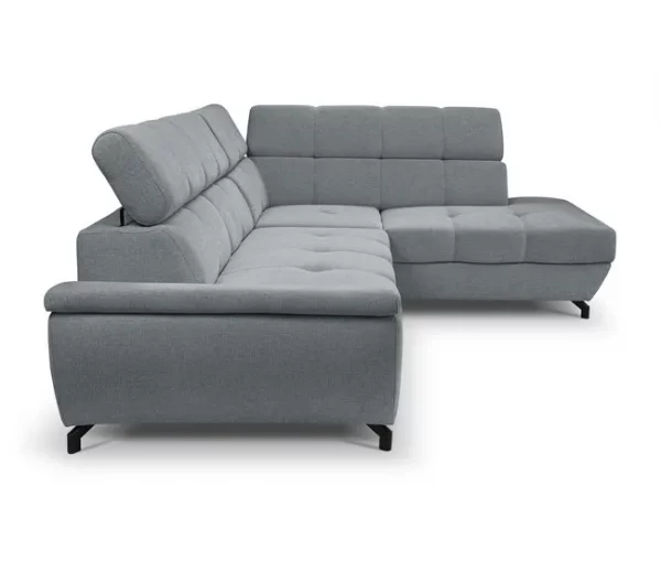 Sofá de canto com cama BENIX dereita 4 lugares cinza