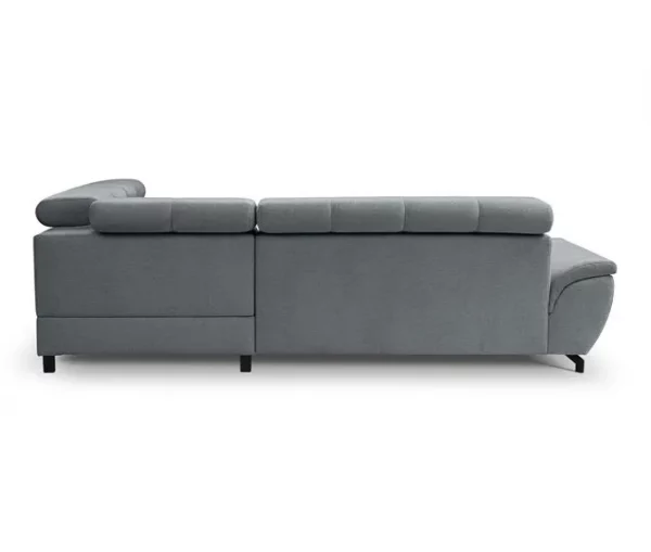 Sofá de canto com cama BENIX dereita 4 lugares cinza