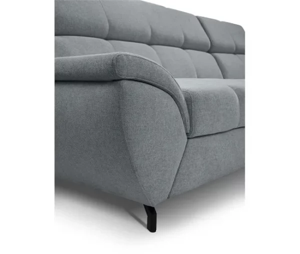 Sofá de canto com cama BENIX dereita 4 lugares cinza