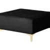 Sofá-cama XXL de 6 lugares com repousa-pés em veludo preto ABERDEEN