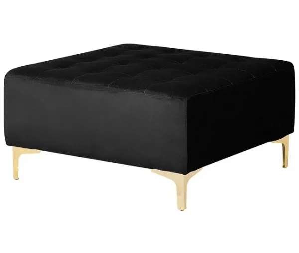 Sofá-cama XXL de 6 lugares com repousa-pés em veludo preto ABERDEEN