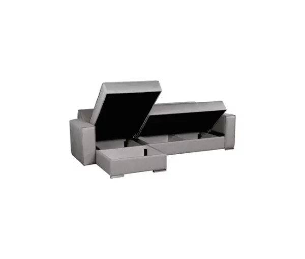 Chaise longue com cama 4 lugares reversível LAILA cor cinza