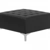 Sofá-cama em forma de U de 5 lugares com repousa-pés em pele sintética preta ABERDEEN