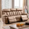 Sofá Kendal de 3 lugares para relaxar, duehome, Beige (ancho),