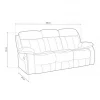 Sofá Kendal de 3 lugares para relaxar, duehome, Beige (ancho),